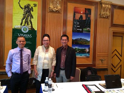 Dr. Edgardo Tulin, together with Professor Rotacio Gravoso and CHED Chairperson, Patricia Licuanan at the Philippine Education Fair