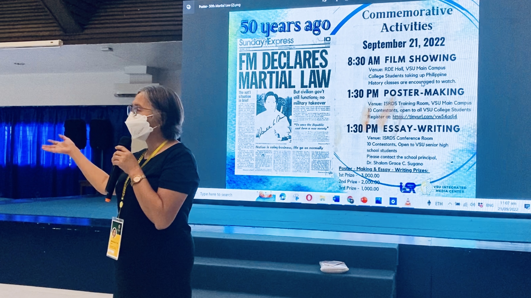 Gender Resource Center (GRC) Head Prof. Maria Aurora Teresita W. Tabada facilitates the post-screening to help students internalize the important message being portrayed in the featured movie. ISRDS
