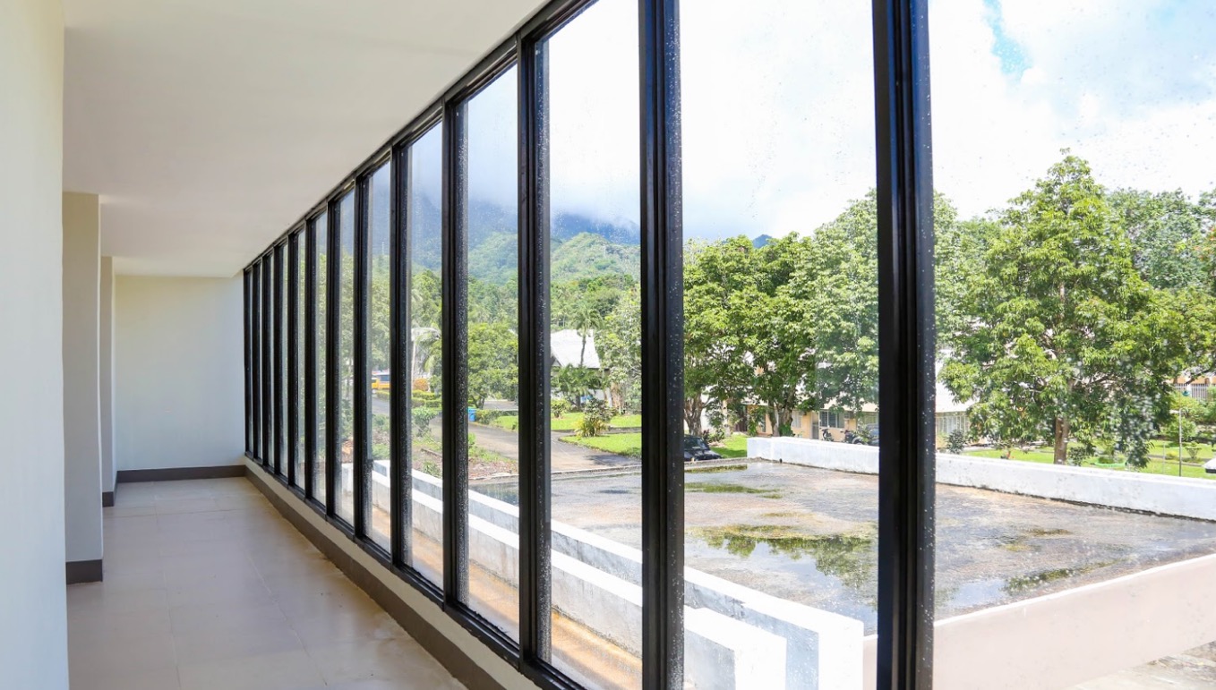 Huge glass panels of the VSU Innovation Center