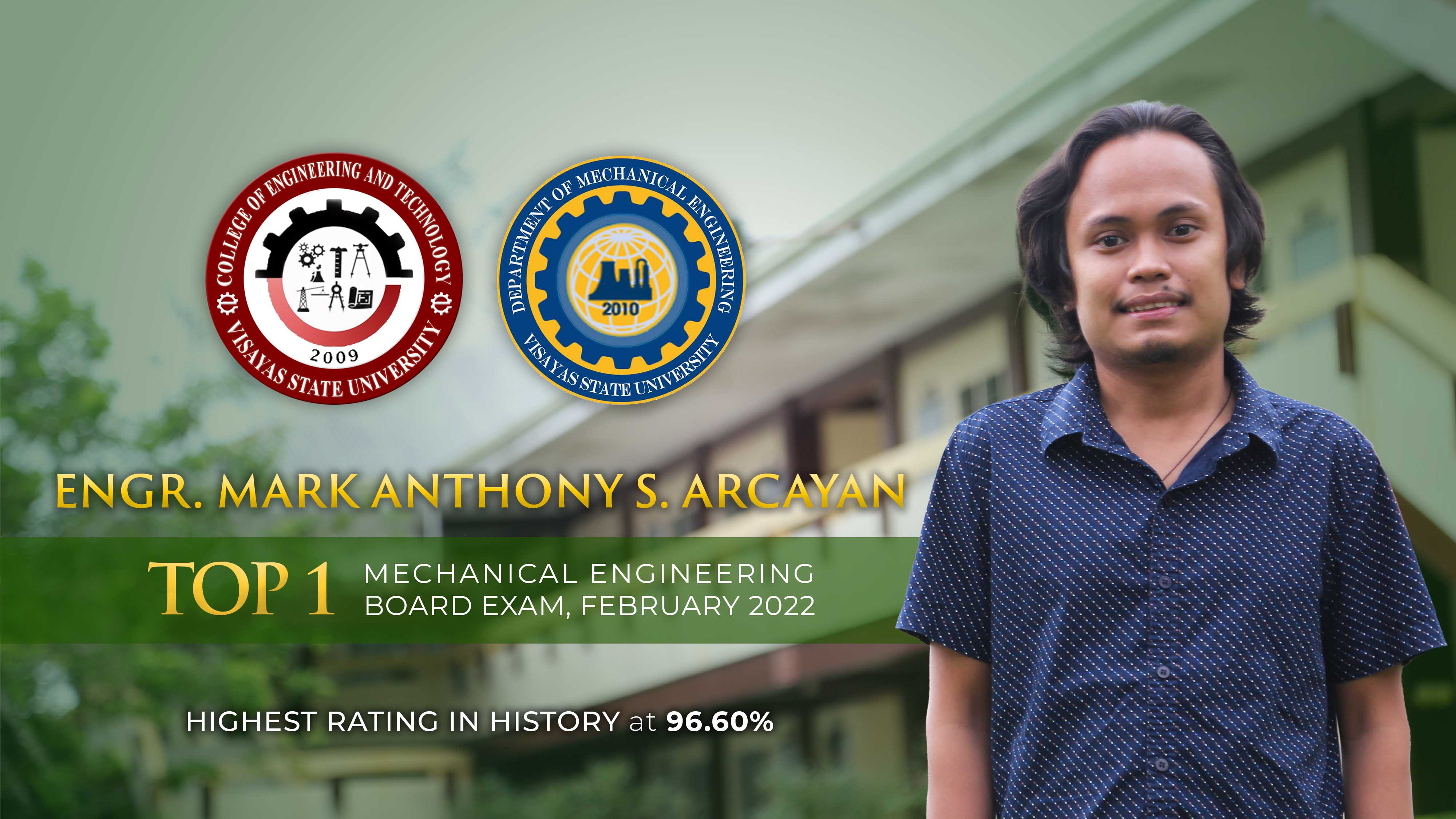 Engr. Mark Anthony S. Arcayan, ME topnotcher