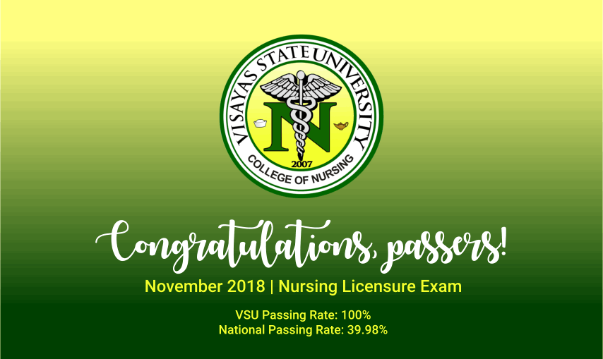 Grandslam VSU registers 100 passing in nursing board anew Visayas