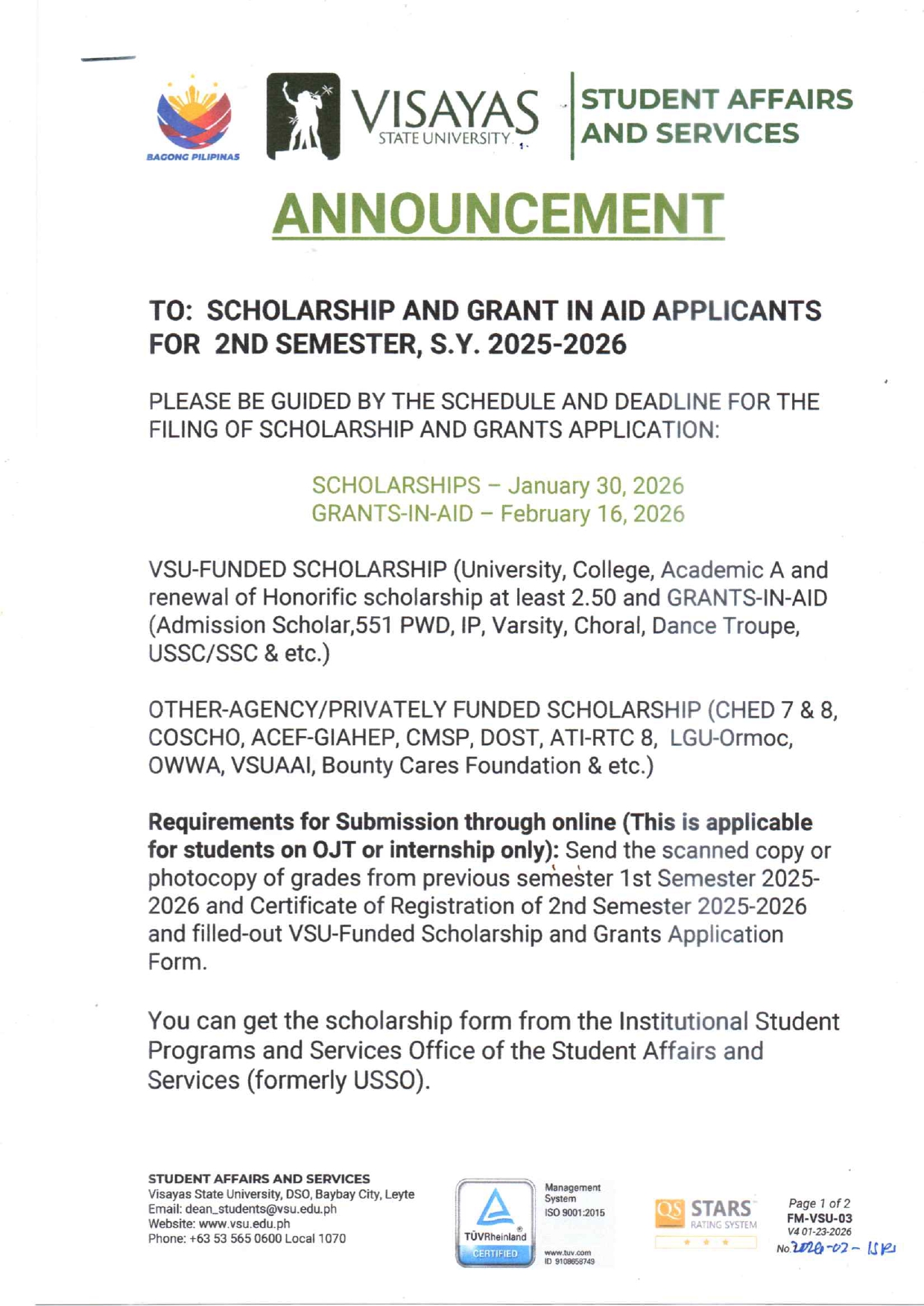 handout undergrad student scholarships grants page 0001