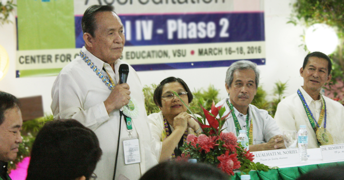 The AACCUP team led by Dr. Manuel Corpus returns to VSU for the university's institutional accreditation.